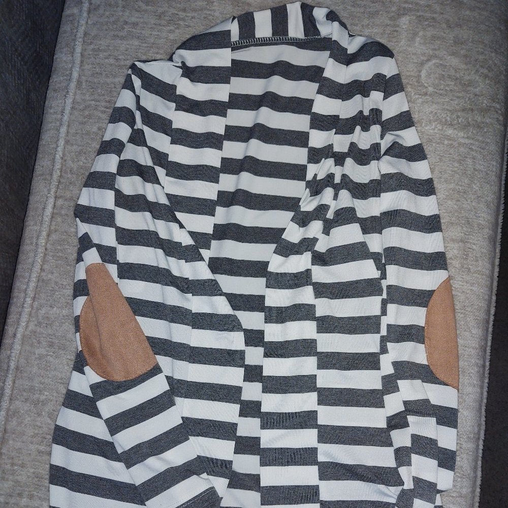 Striped Sweater-ish with Elbow Patches